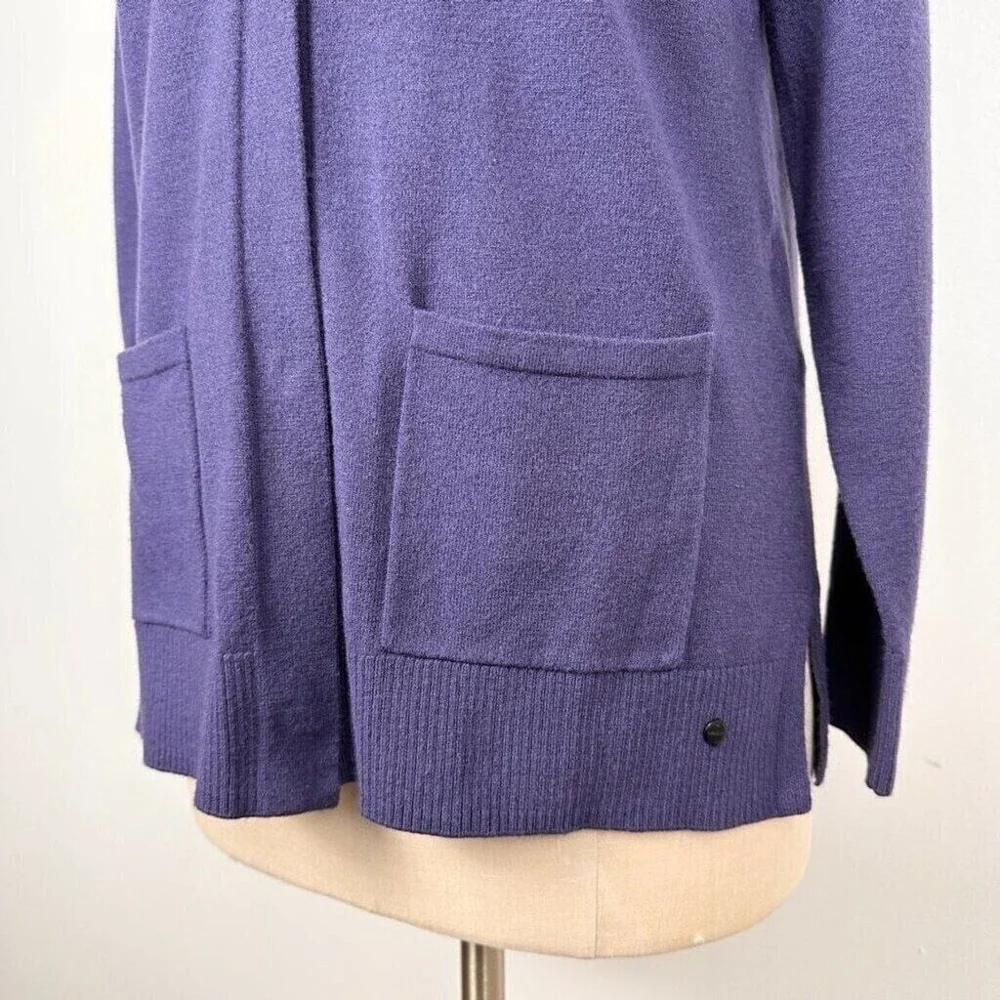 Olsen Women’s Snap Button Mock Neck Sweater Size 4 XS Blue Soft New - Picture 3 of 14